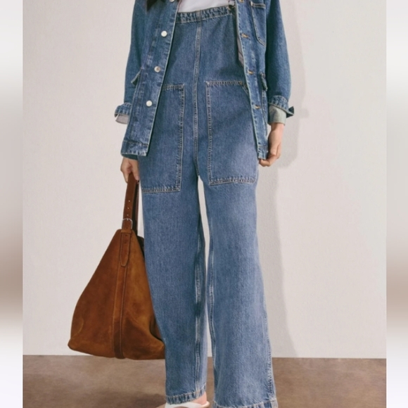 Everlane The Gardener Overalls in Blue Denim Size XL - Picture 3 of 6